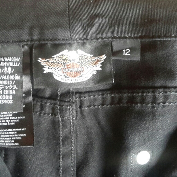 HARLEY-DAVIDSON LADIES TWILL JEANs NWOT BLACK - Picture 3 of 4